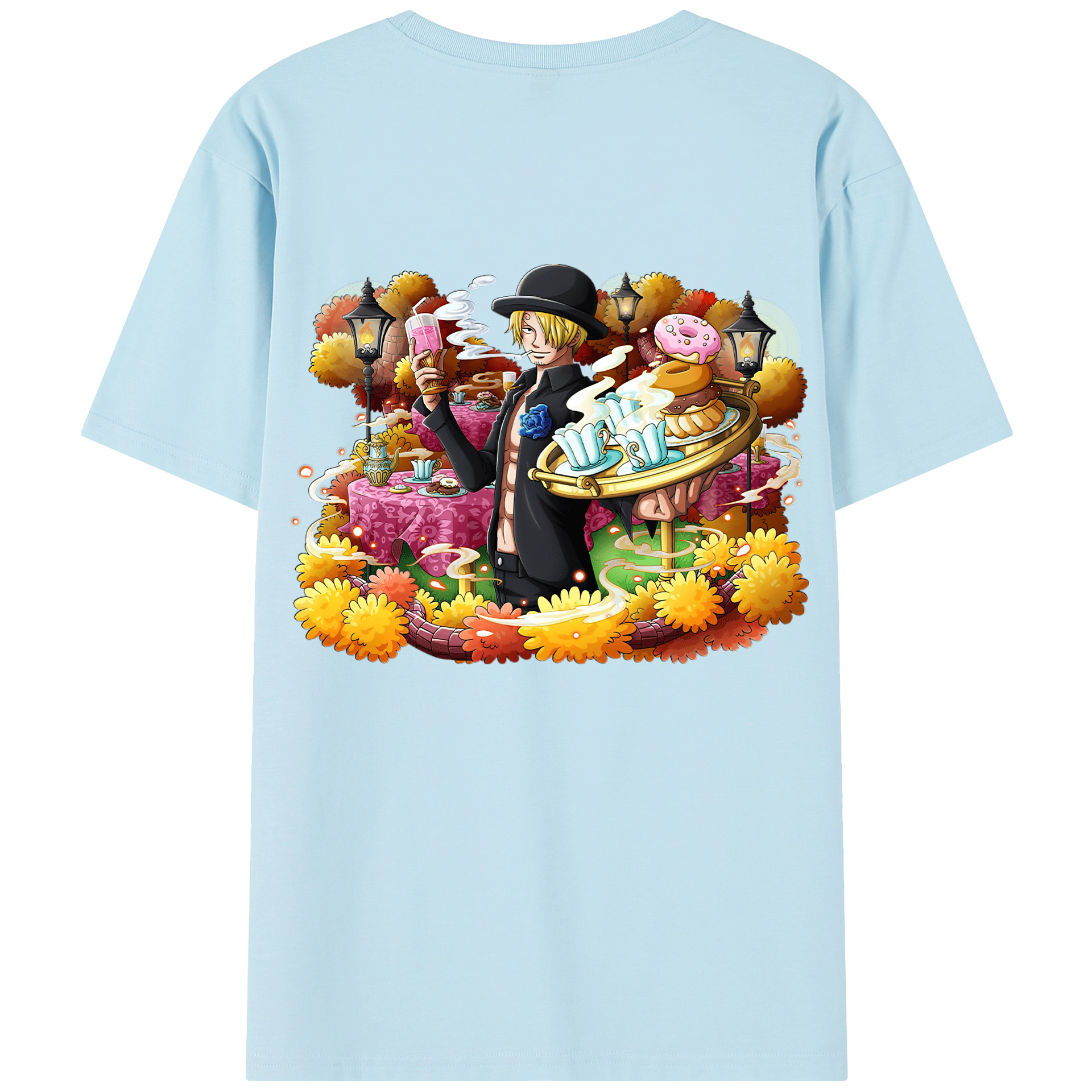 ワンピース サンジ ONE PIECE Sanji 綿100％半袖Tシャツ（背面プリント）
